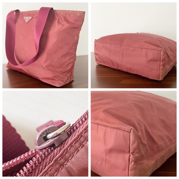 ❤️SOLD❤️Prada burgundy red Tessuto nylon triangle logo shoulder tote bag - Picture 7 of 11